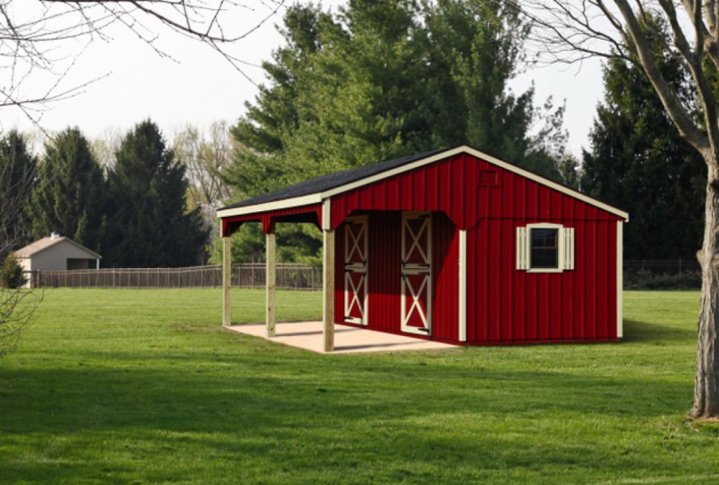 Stall Barn with 8' or 10' Overhang Lancaster County Barns